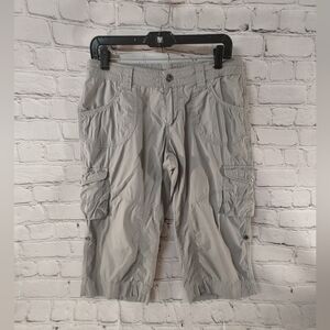 Kuhl Womens Capri Lightweight Nylon Blend Cargo Grey Roll Up Pants Size 8 Camper